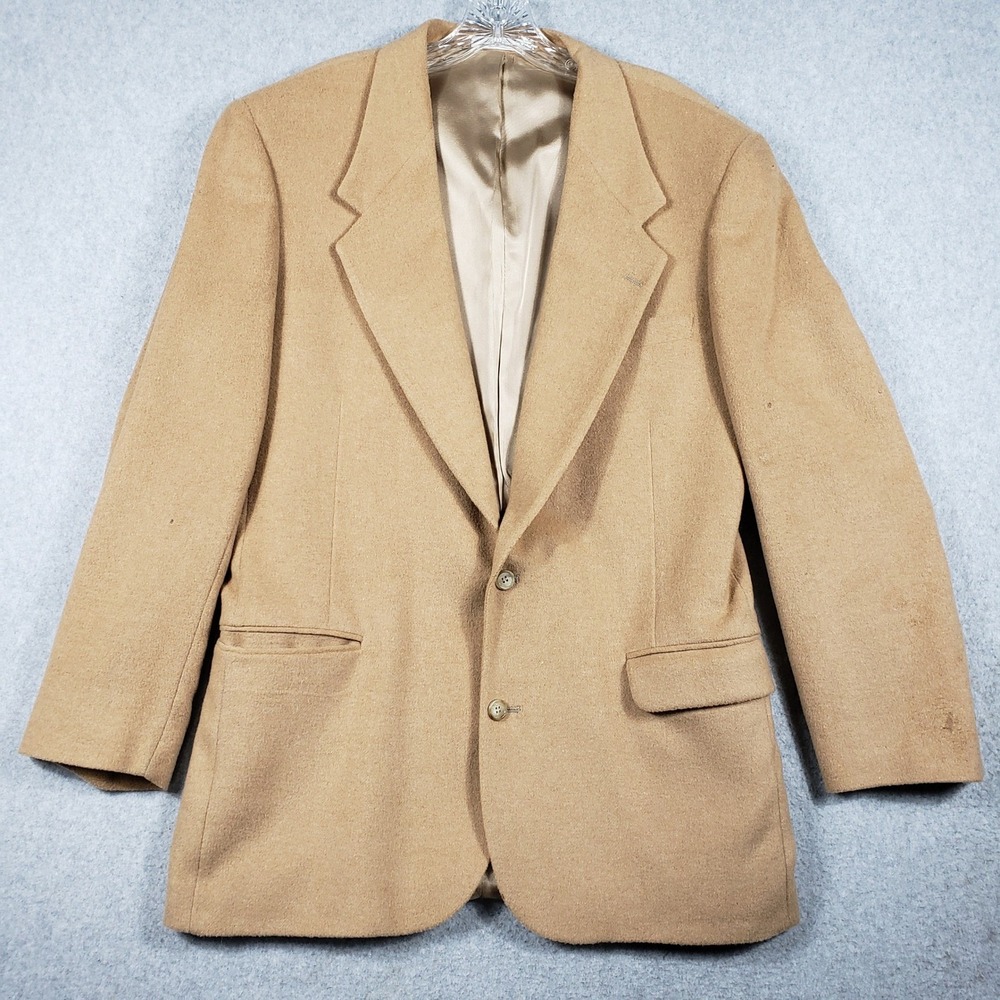 Vintage Dellapenna Camel Hair Blazer 40R Tan Sport Coat USA Indie Sleaze Grunge